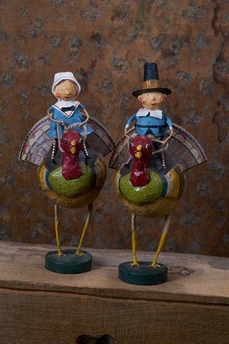 Tom & Goodie on Gobblers Lori Mitchell Collectible Figurine Set