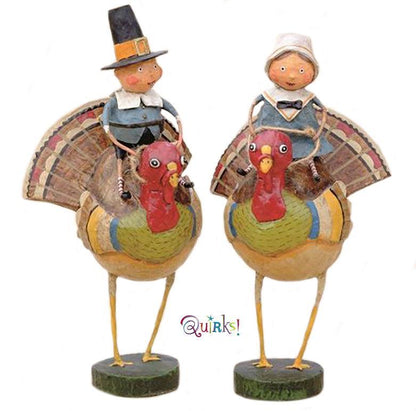 Tom & Goodie on Gobblers Lori Mitchell Collectible Figurine Set