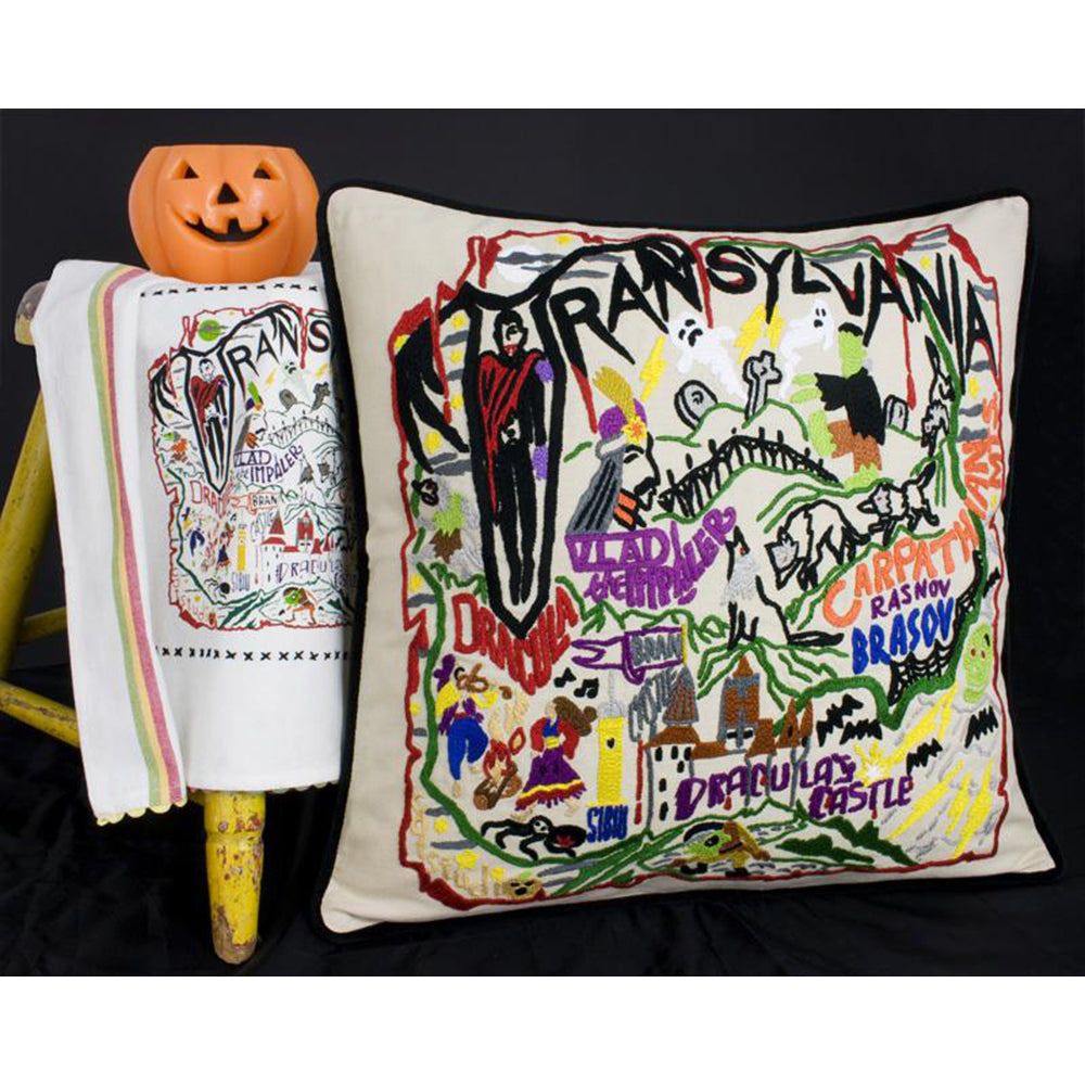 Transylvania Halloween Hand-Embroidered Pillow Quirks!