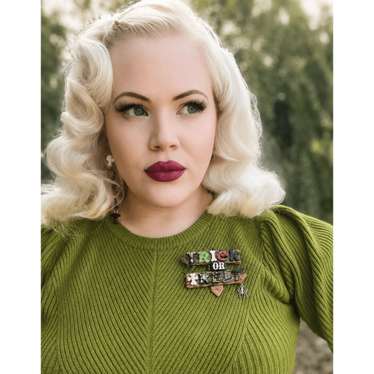Trick or Treat Brooch by Lipstick & Chrome