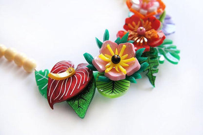Tropical Flowers Necklace by Laliblue