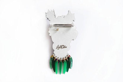 Tropical Tiki Girl Brooch by Laliblue