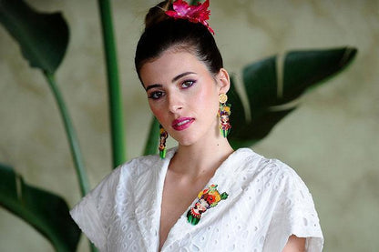 Tropical Tiki Girl Brooch by Laliblue