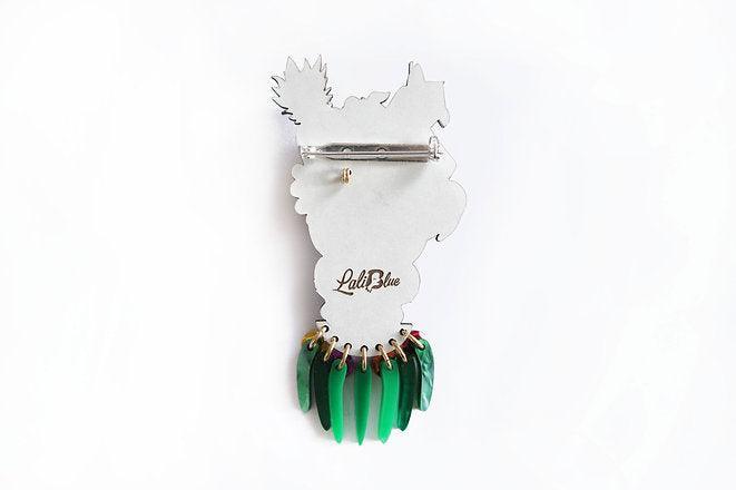 Tropical Tiki Girl Brooch by Laliblue