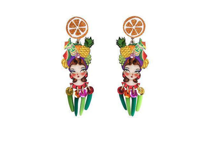 Tropical Tiki Girl Earrings by Laliblue
