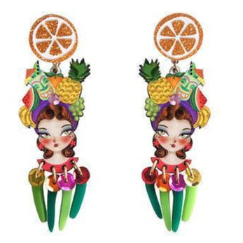 Tropical Tiki Girl Earrings by Laliblue