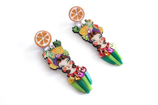 Tropical Tiki Girl Earrings by Laliblue