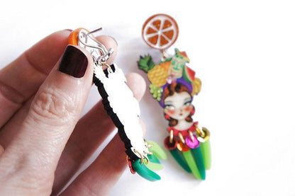 Tropical Tiki Girl Earrings by Laliblue