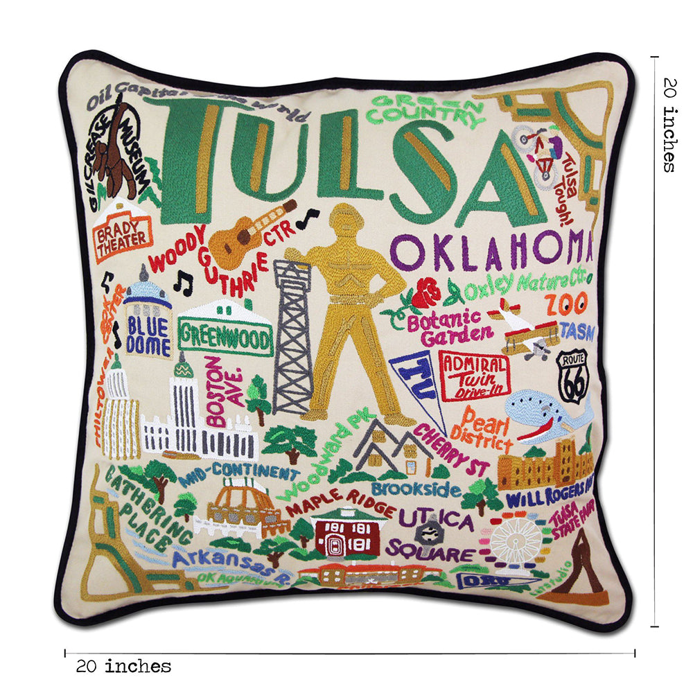 Tulsa Hand-Embroidered Pillow Quirks!