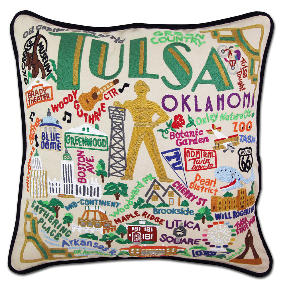 Tulsa Hand-Embroidered Pillow Quirks!