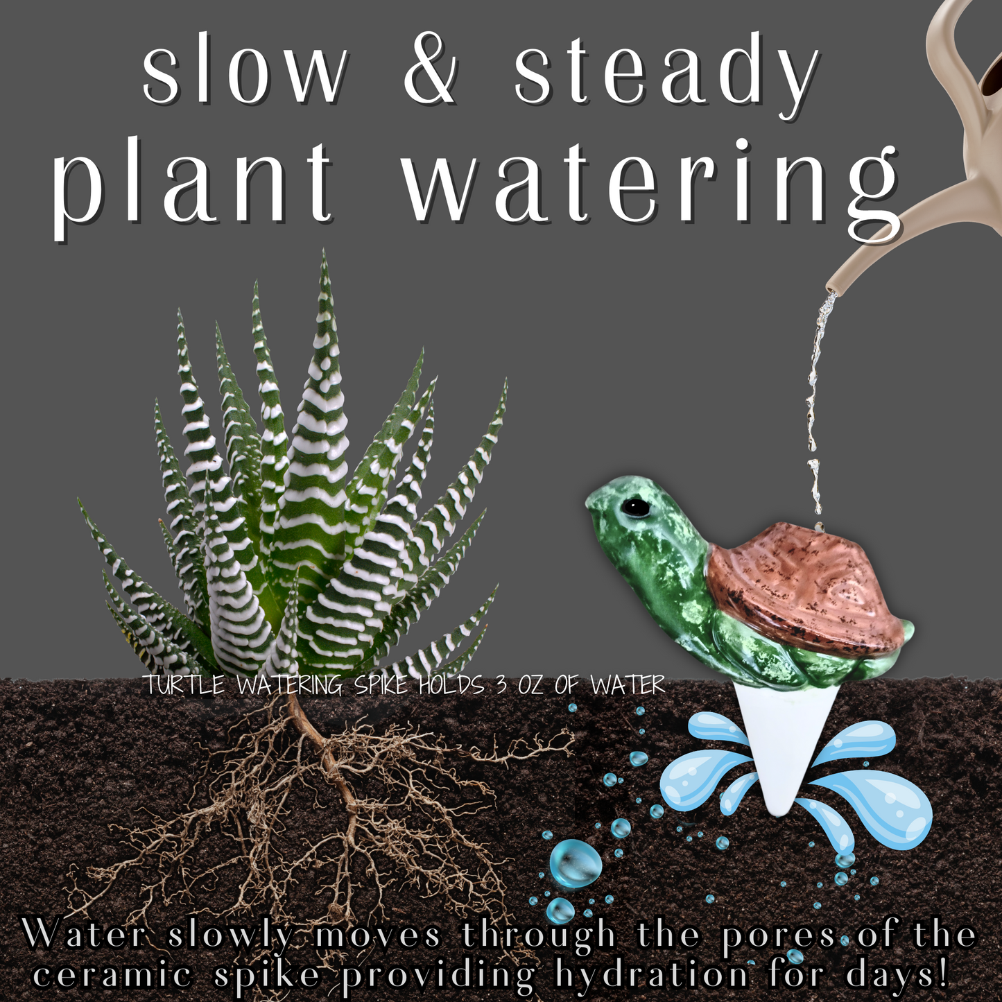 Turtle Plant Watering Spike Mountain Mudworks