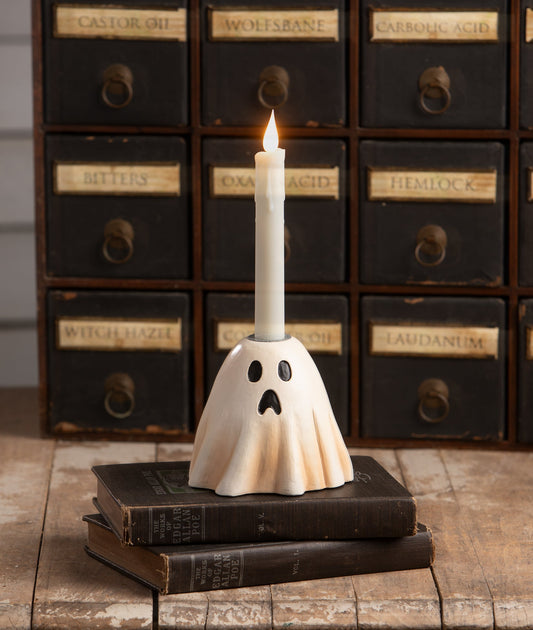 Scared Ghost Candlestick | Halloween Decor | Bethany Lowe