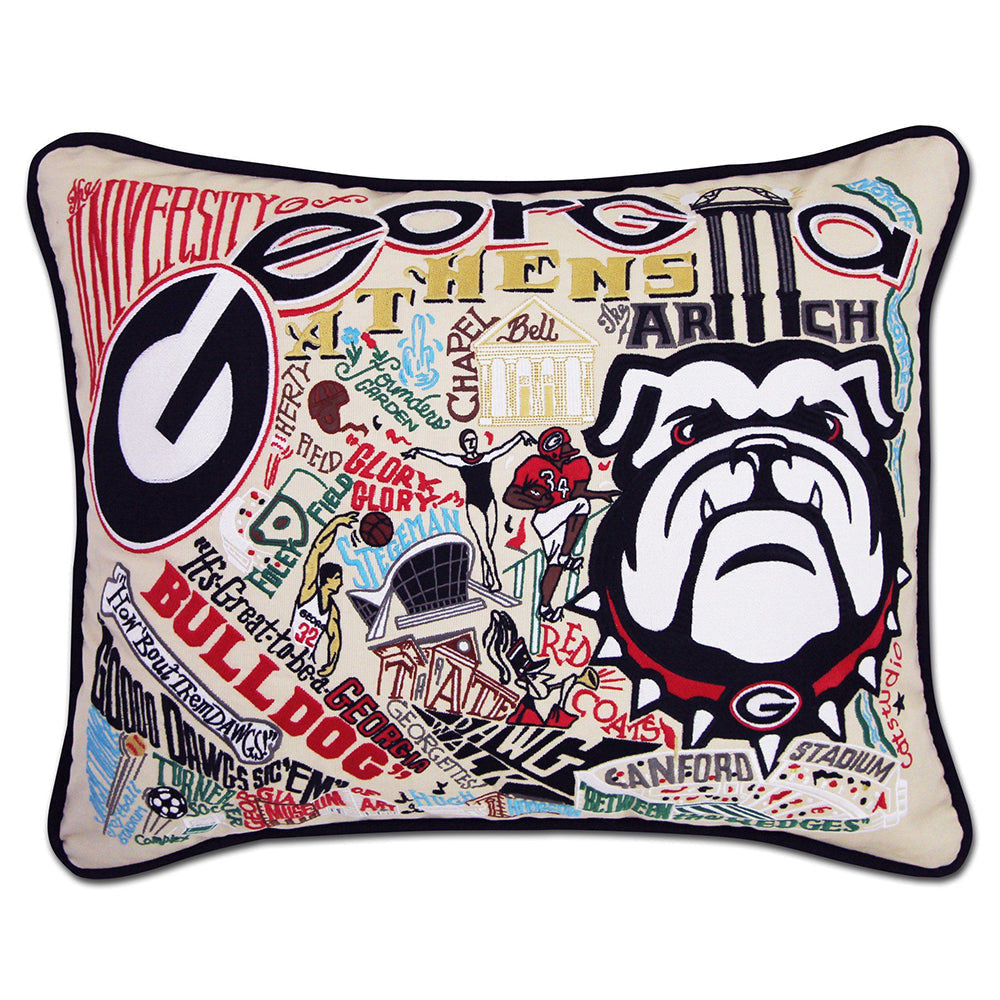 University of Georgia Collegiate Hand-Embroidered Pillow Quirks!