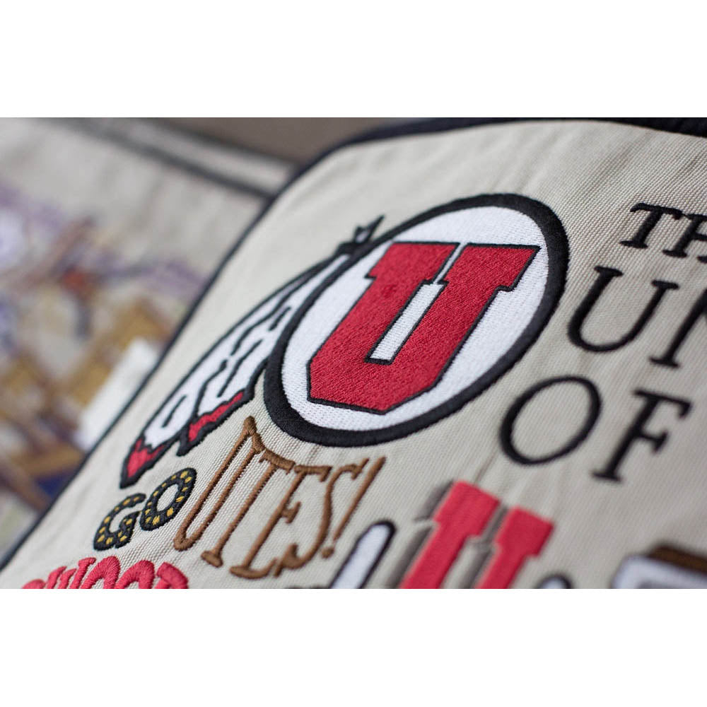Utah, University of Collegiate Embroidered Pillow by CatStudio Quirks!