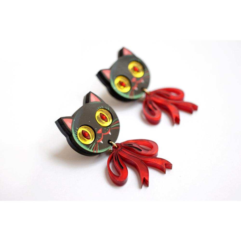 Vampire Kitten Earrings by Laliblue