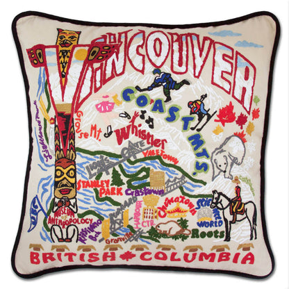 Vancouver Hand-Embroidered Pillow by CatStudio Quirks!