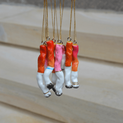 VANITY CERAMIC CIGARETTE ORNAMENTS - SET OF EIGHT