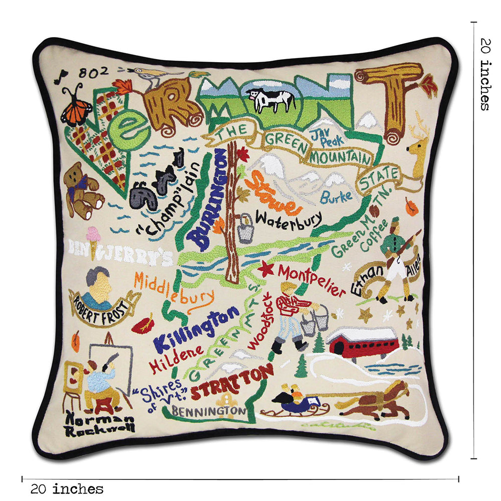 Vermont Hand-Embroidered Pillow Quirks!