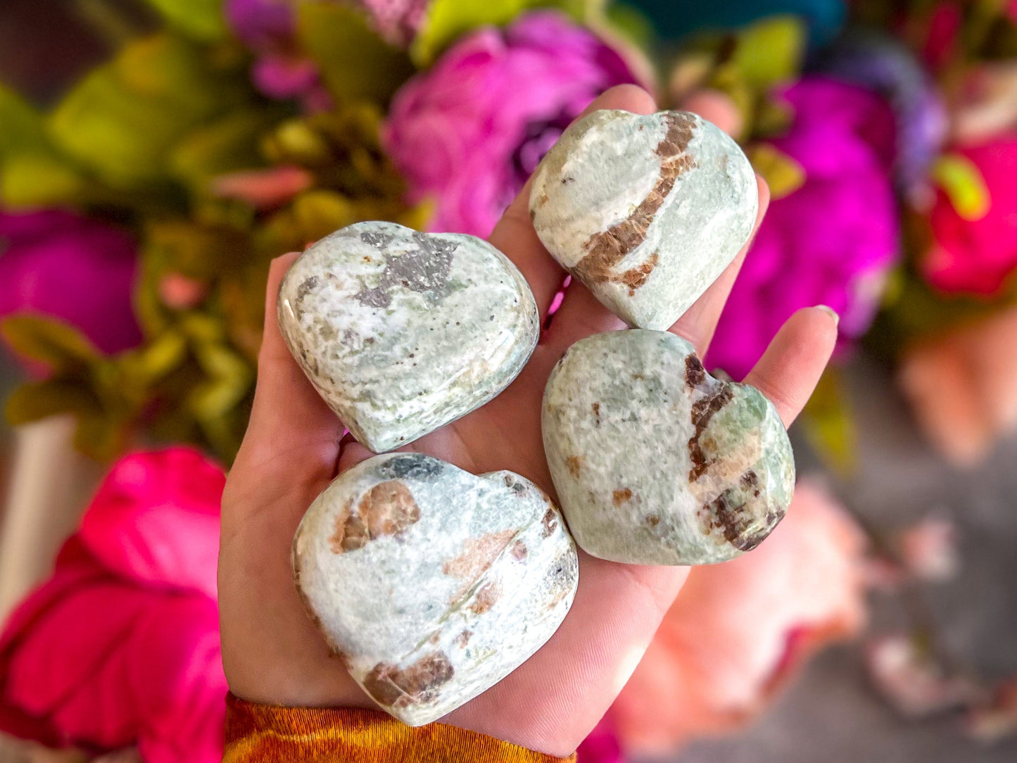 Vesuvianite and Garnet Heart, ethically sourced