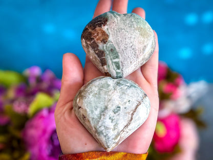 Vesuvianite and Garnet Heart, ethically sourced