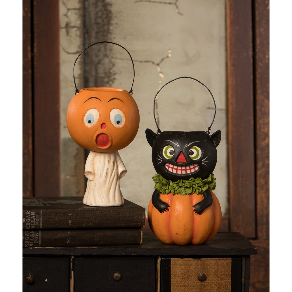 Vintage Black Cat in Pumpkin by Bethany Lowe Designs Quirks!