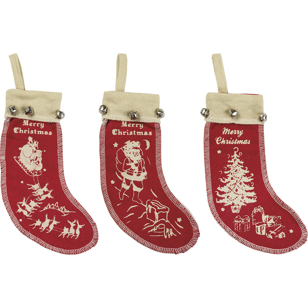 Vintage Felt Stockings Ornament Set/3 Quirks!