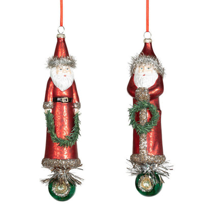 Vintage St. Nick Glass Ornament Set of 2 Quirks!