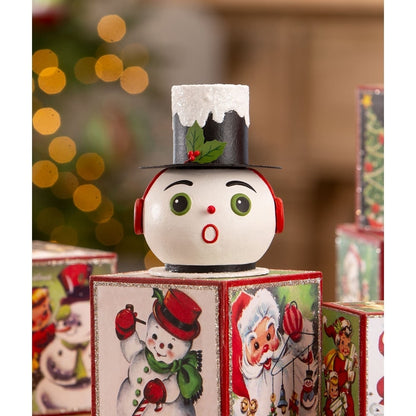 Vintage Surprised Snowman Container by Bethany Lowe Designs Quirks!