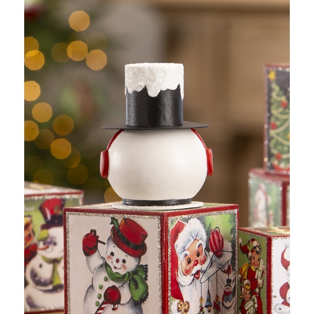 Vintage Surprised Snowman Container by Bethany Lowe Designs Quirks!