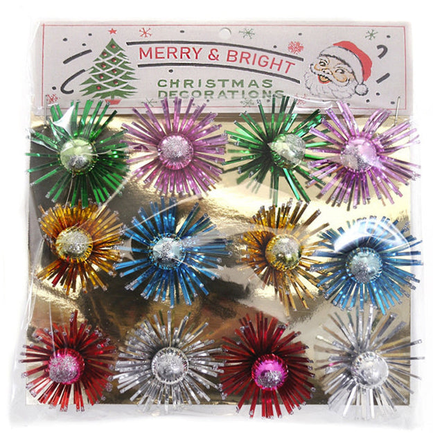 Vintage Tinsel Starburst Package Tie-Ons Quirks!