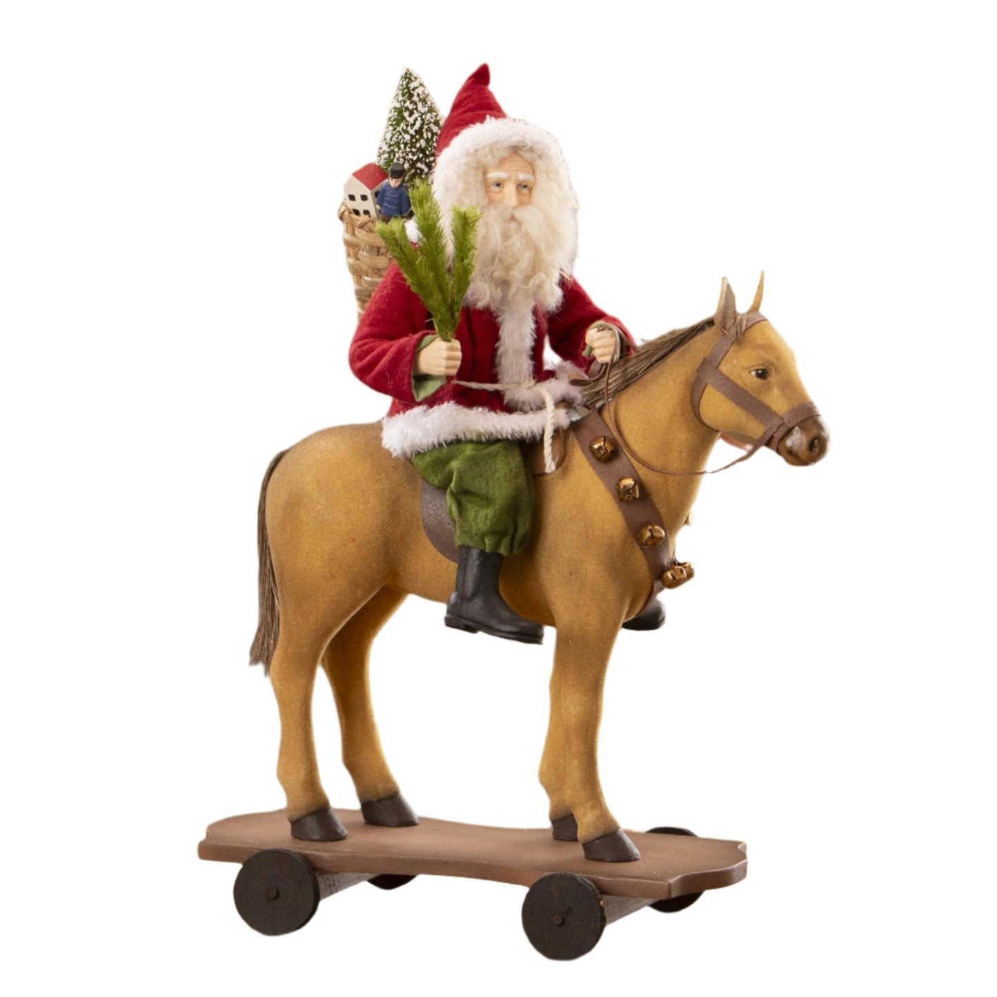 Santa Riding Horse Pull Toy by Bethany Lowe Quirks!