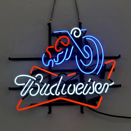 Vintage Style Harley Motorcycle Budweiser Neon Signs Light Neon Signs Land