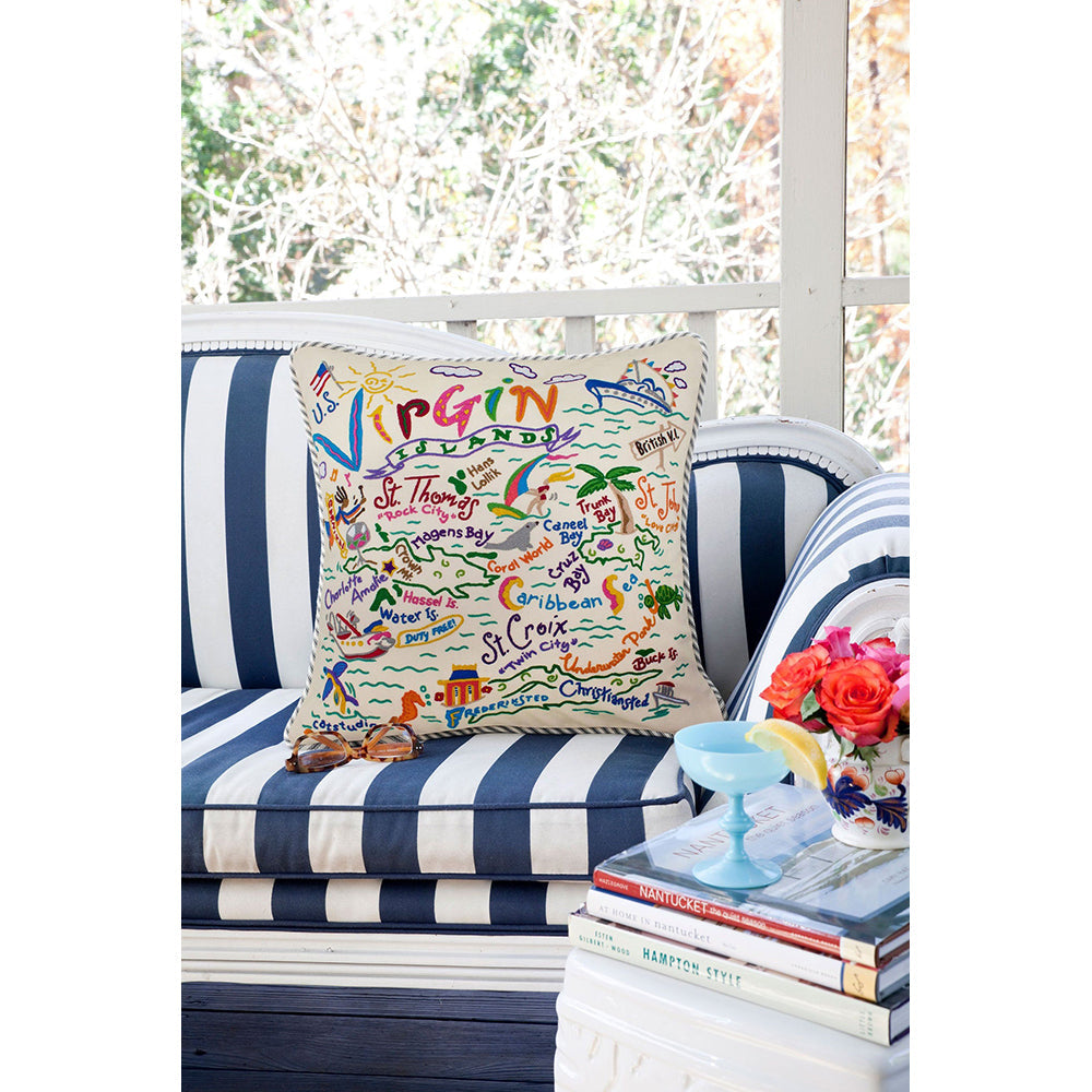 Virgin Islands Hand-Embroidered Pillow Quirks!