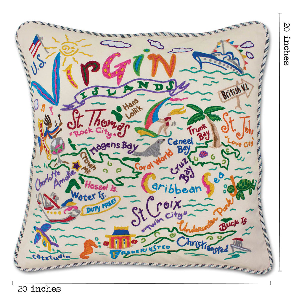 Virgin Islands Hand-Embroidered Pillow Quirks!