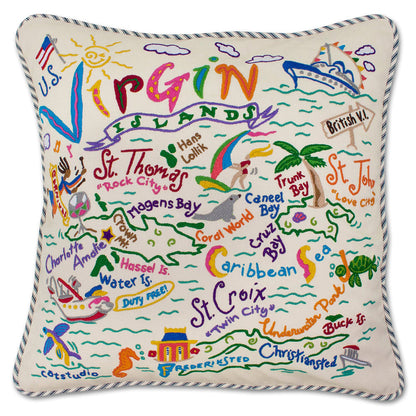 Virgin Islands Hand-Embroidered Pillow Quirks!