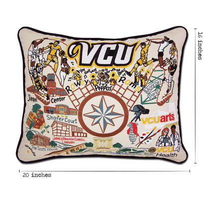 Virginia Commonwealth University (VCU) Collegiate Embroidered Pillow by Cat Studio Quirks!