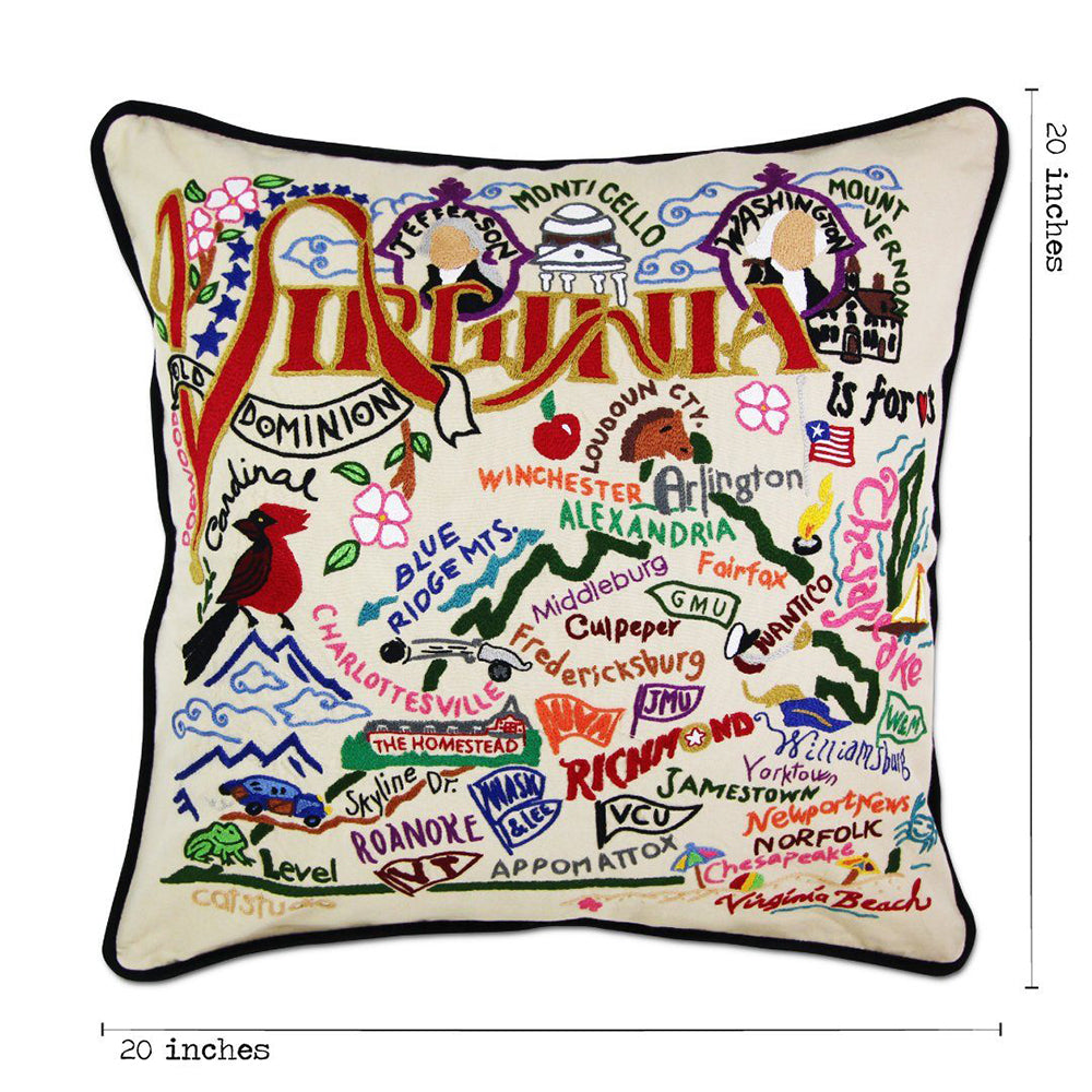 Virginia Hand-Embroidered Pillow Quirks!