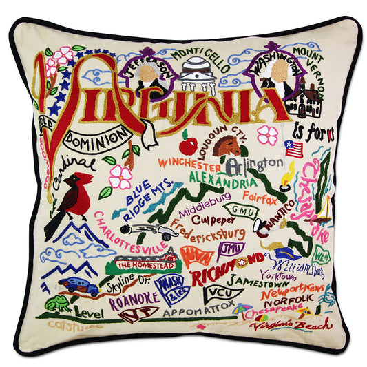 Virginia Hand-Embroidered Pillow Quirks!