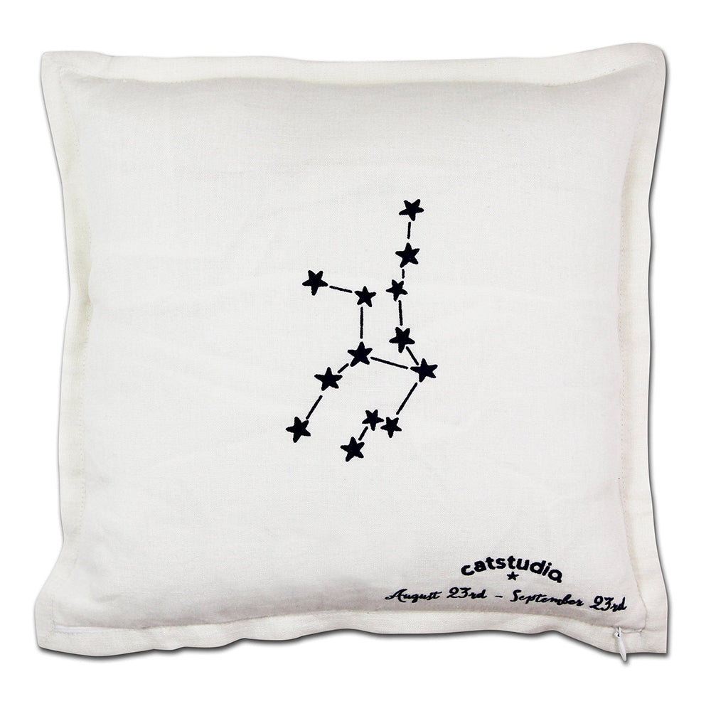 Virgo Astrology Hand-Embroidered Pillow by Cat Studio Quirks!