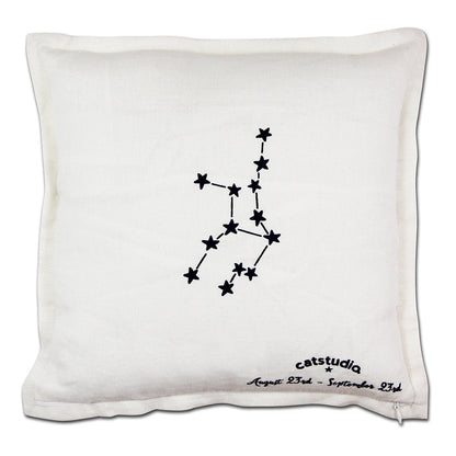 Virgo Astrology Hand-Embroidered Pillow by Cat Studio Quirks!