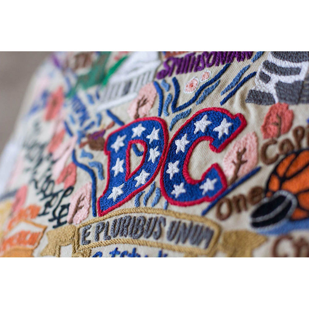 Washington DC Hand-Embroidered Pillow by CatStudio Quirks!