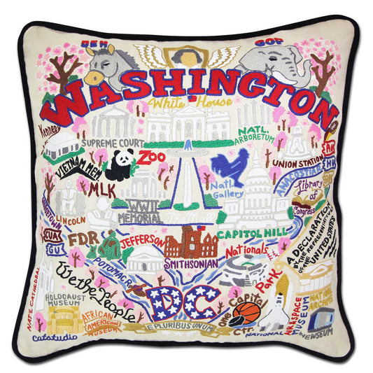 Washington DC Hand-Embroidered Pillow by CatStudio Quirks!