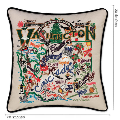 Washington Hand-Embroidered Pillow Quirks!