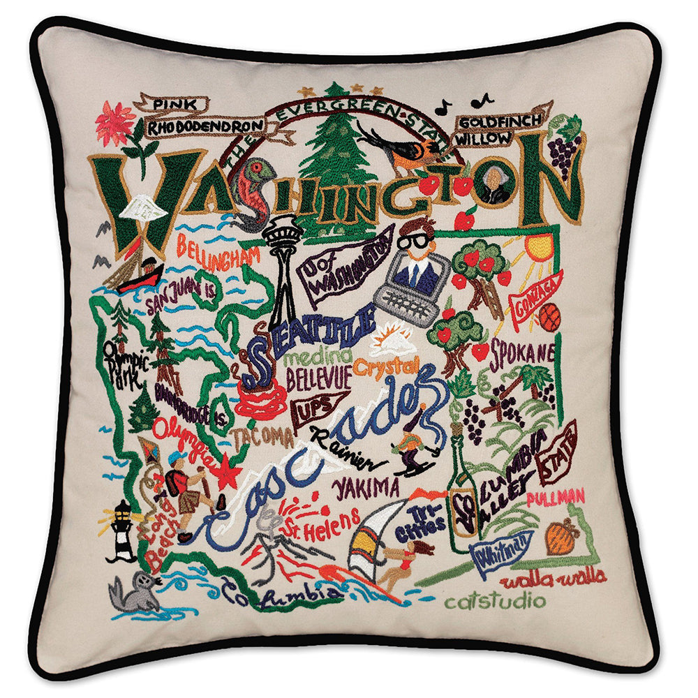 Washington Hand-Embroidered Pillow Quirks!