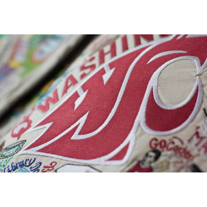 Washington State University Collegiate Embroidered Pillow by CatStudio Quirks!