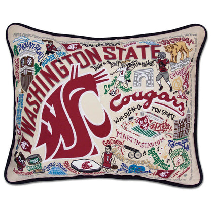 Washington State University Collegiate Embroidered Pillow by CatStudio Quirks!