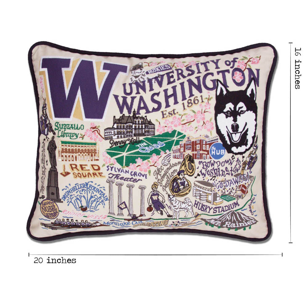 Washington, University of Collegiate Embroidered Pillow by CatStudio Quirks!