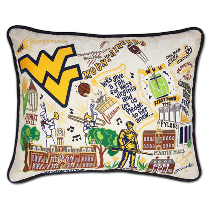 West Virginia University Collegiate Hand-Embroidered Pillow Quirks!