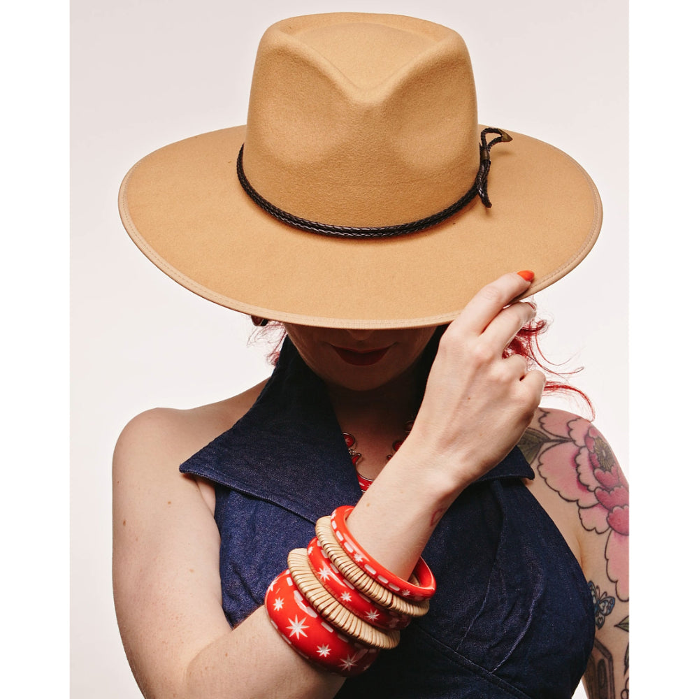 Wide Necktie Red Bangle by Splendette - MEDIUM