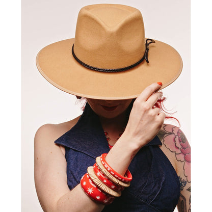 Wide Necktie Red Bangle by Splendette - MEDIUM